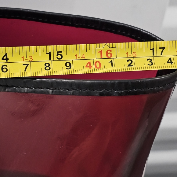 BURBERRY Nova Check Tote Bag Coated Canvas Vinyl Beige Red - Picture 14 of 16